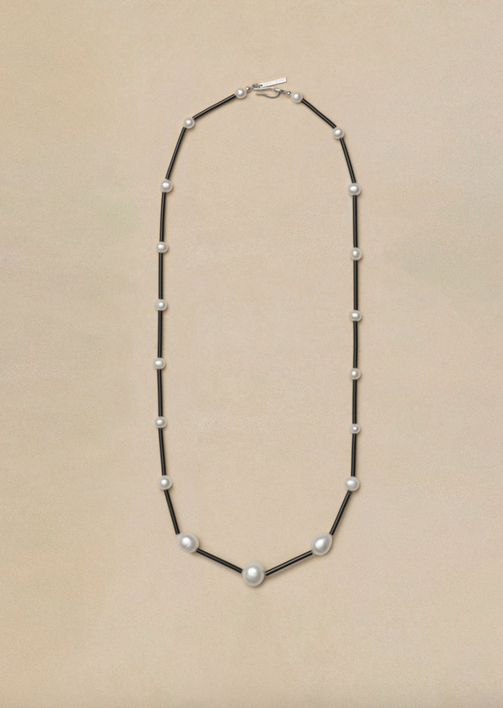 Osiris Pearl Silk Necklace, 24