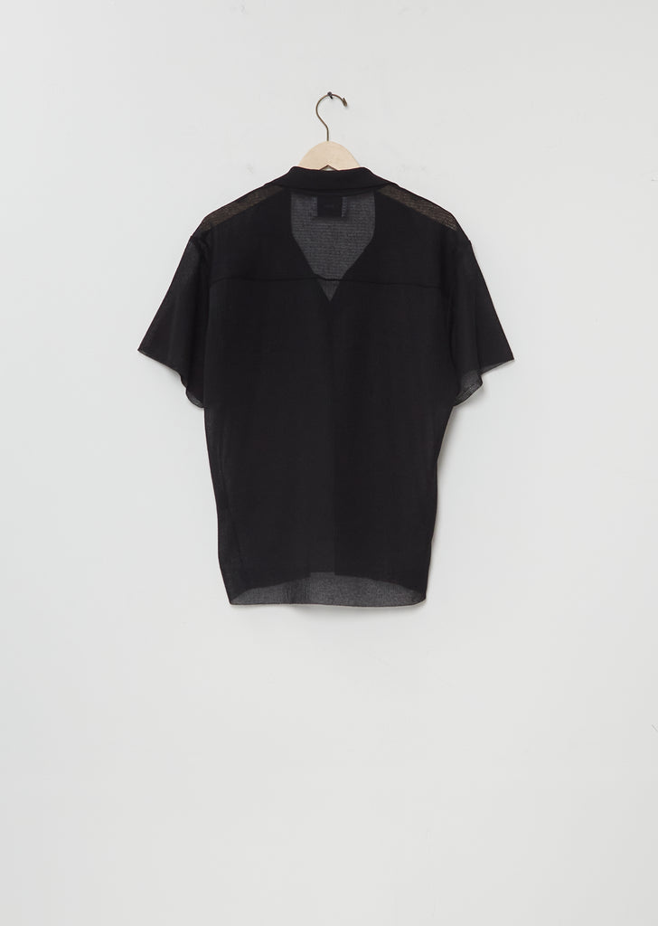 Ramie Knit Skipper Top — Black