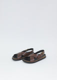 Buckle Leather Sandal — Burgundy