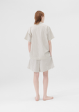 Cotton Poplin Pyjamas Short Sleeve Shirt — Hopper Stripes