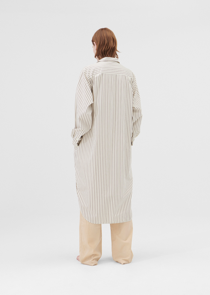 Cotton Poplin Night Shirt — Hopper Stripes