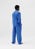 Cotton Poplin Pyjamas Shirt — Royal Blue