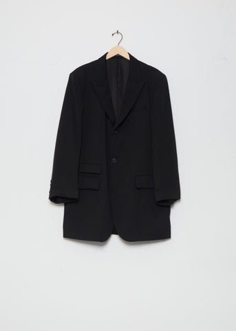 Wool Gabardine 2 Button Flap Jacket