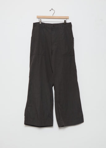 Garment Treated Herringbone Stripe Pants