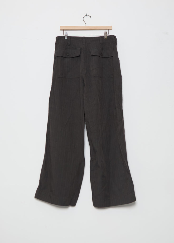 Garment Treated Herringbone Stripe Pants