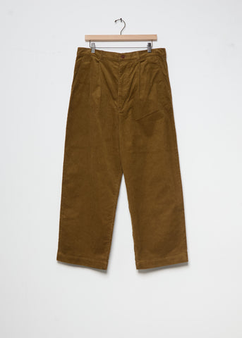 Corduroy Garment Washed Pants — Brown