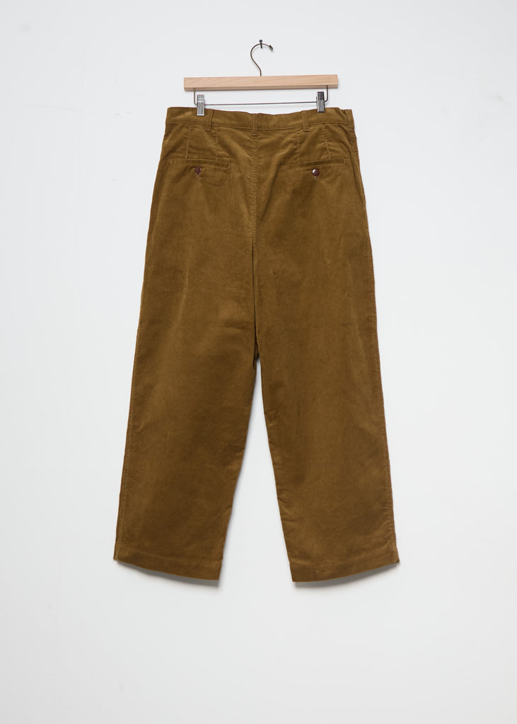 Corduroy Garment Washed Pants — Brown