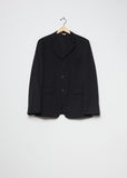 Wool Gabardine Three Button Jacket