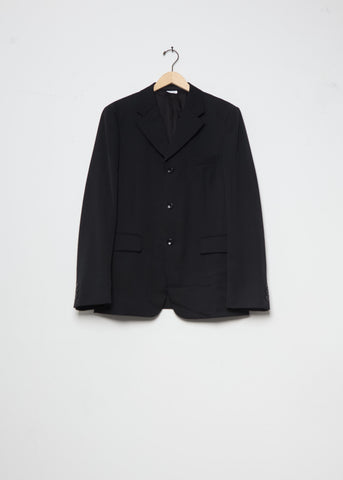 Wool Gabardine Three Button Jacket