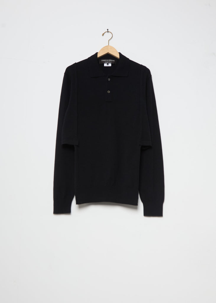 Paneled Lambswool Polo Shirt