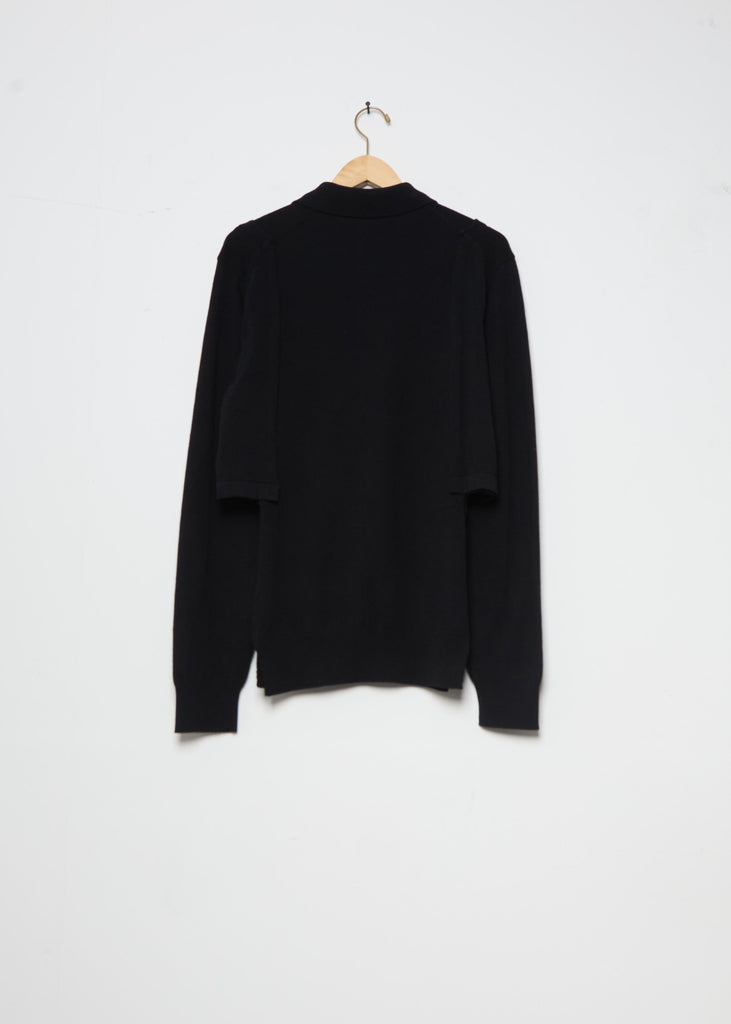 Paneled Lambswool Polo Shirt