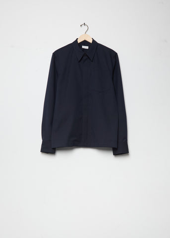Corran Cotton Wool Shirt — Navy