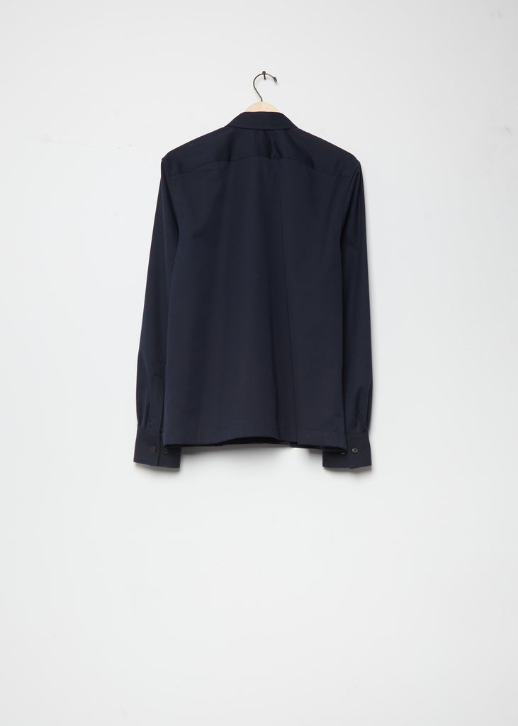 Corran Cotton Wool Shirt — Navy
