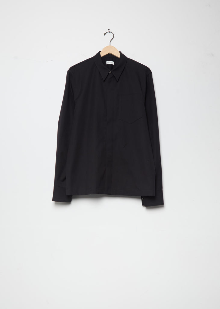 Corran Cotton Wool Shirt — Black