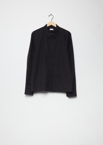 Corran Cotton Wool Shirt — Black