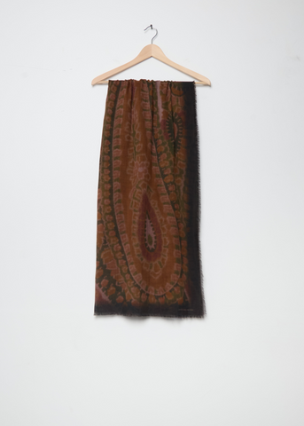Folk Wool Scarf — Khaki