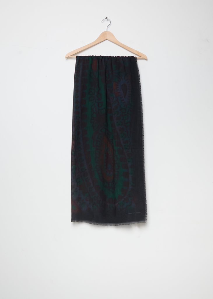 Folk Wool Scarf — Petrol