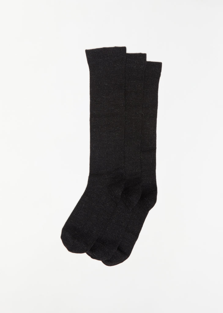 Tall Sock Set — Black Melange