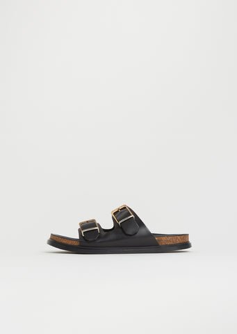 Buckle Leather Slide