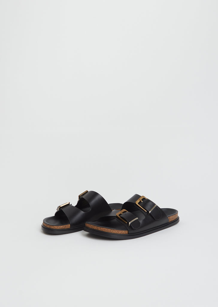 Buckle Leather Slide