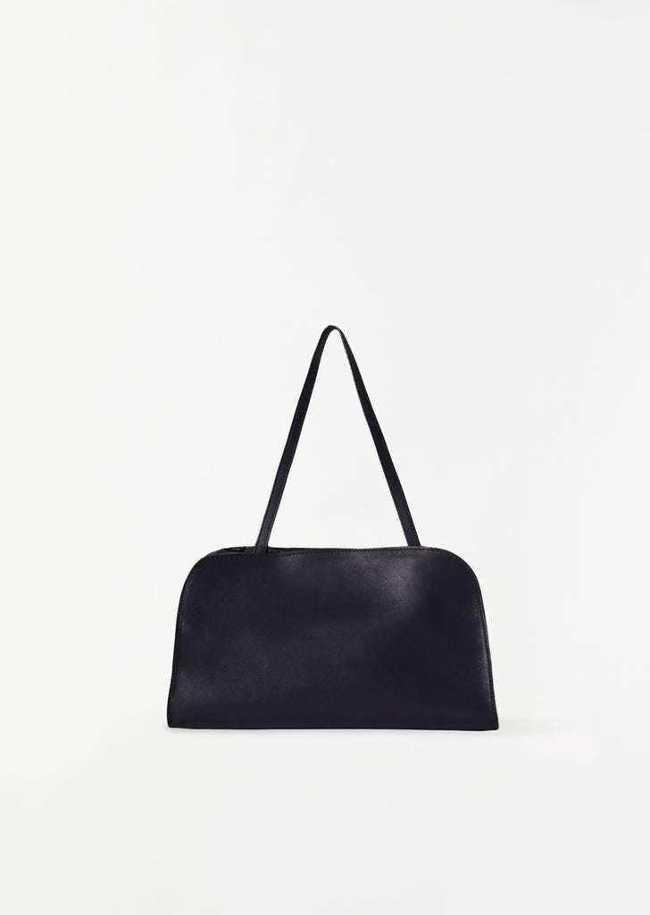 Peggy Saddle Leather Clutch — Black