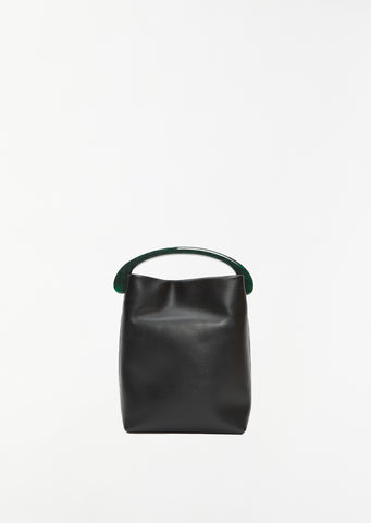 Tumbled Calf Leather Bag — Black