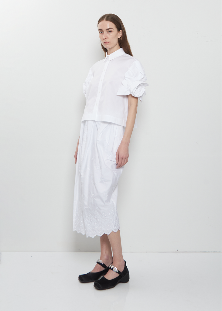 Rose Puff Sleeve Cotton Shirt