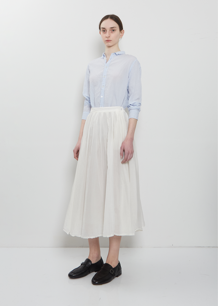 Cotton Silk Lawn Tuck & Gather Skirt