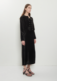 Silk Velour Snap Button Cardigan