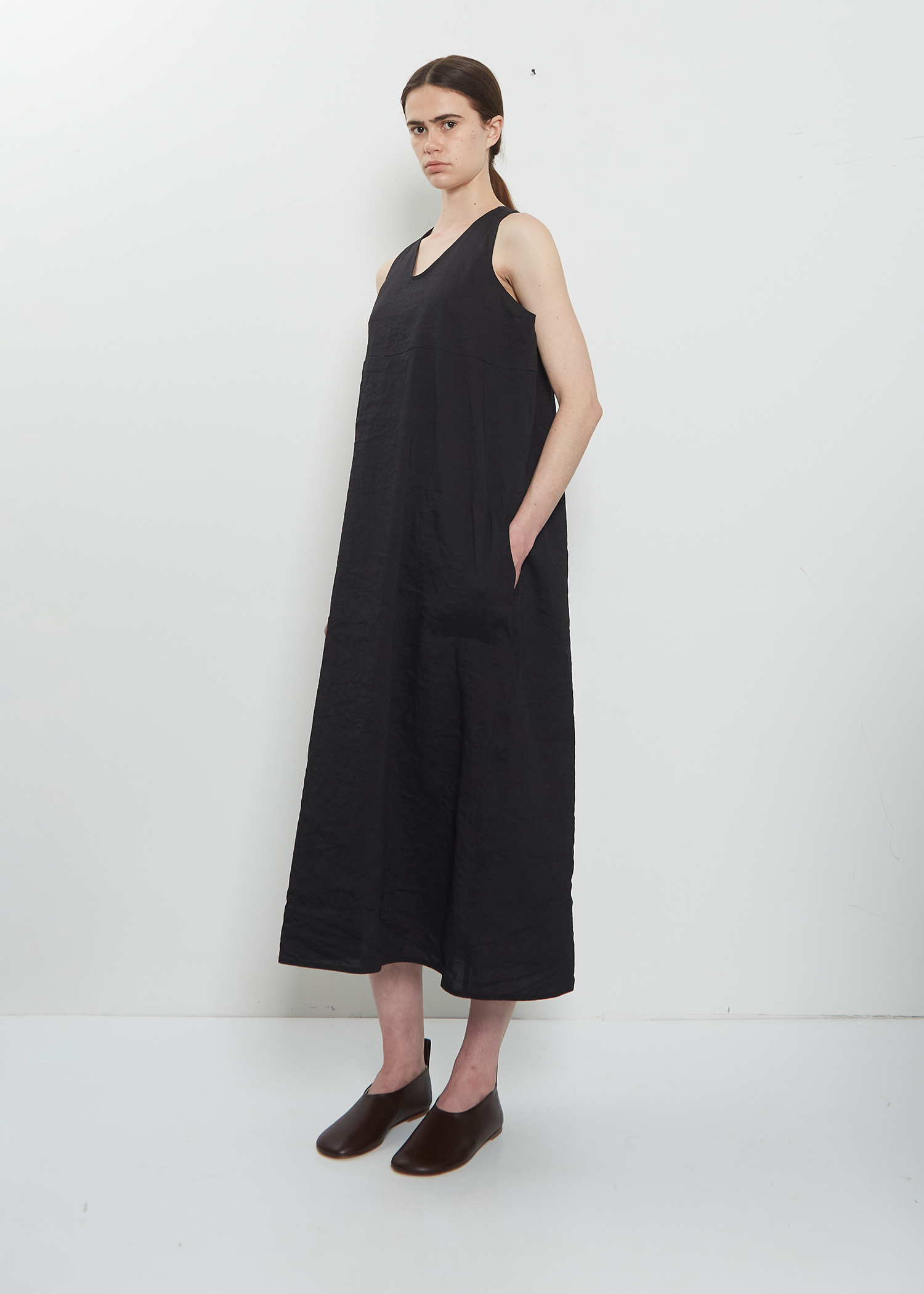Doras Cotton Linen Tank Dress 34 / Black Doras Cotton Linen Tank Dress 34 / Black