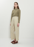 Wide Belt Loop Cotton Linen Trouser