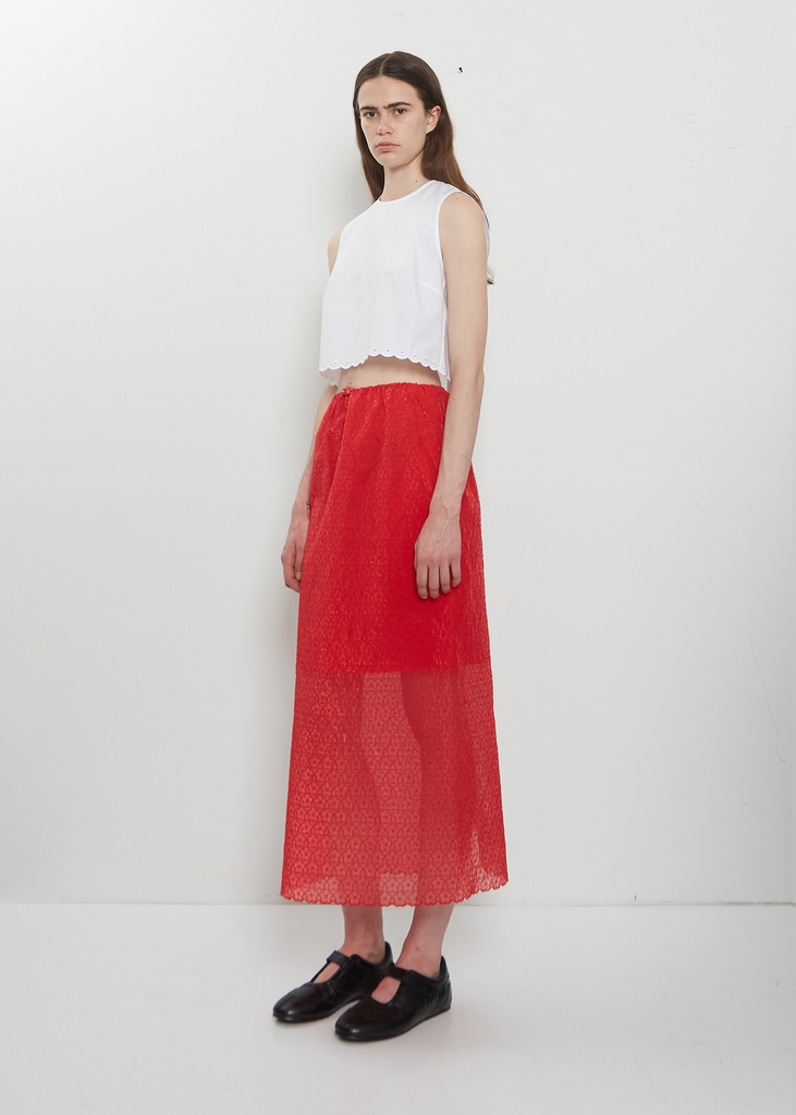 Donna Embroidered Skirt — Red