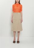 Technical Twill Cargo Midi Skirt