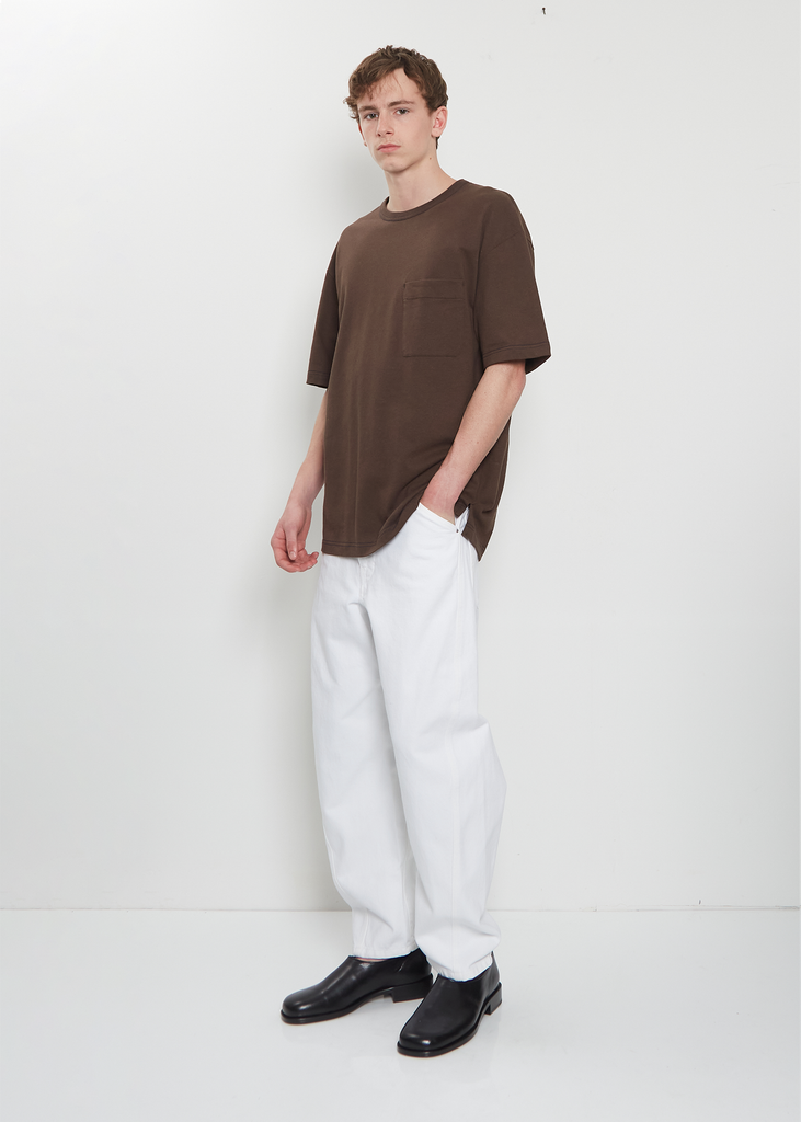 Boxy Cotton Linen T-Shirt — Ristretto