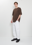 Boxy Cotton Linen T-Shirt — Ristretto
