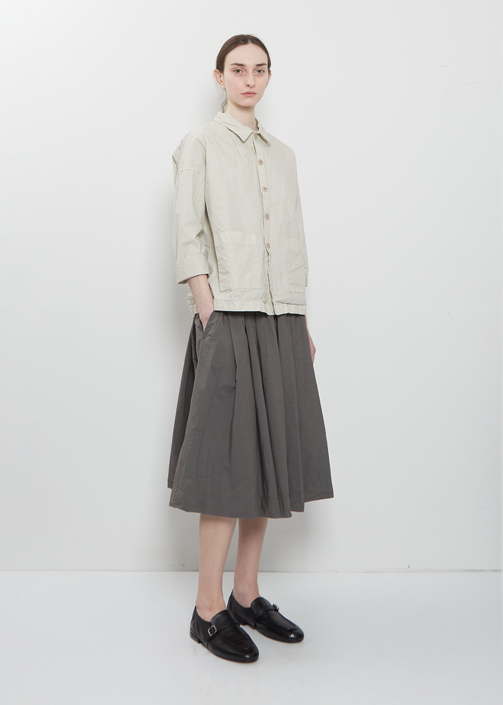 Compact Cotton Overshirt Jacket — Pebble