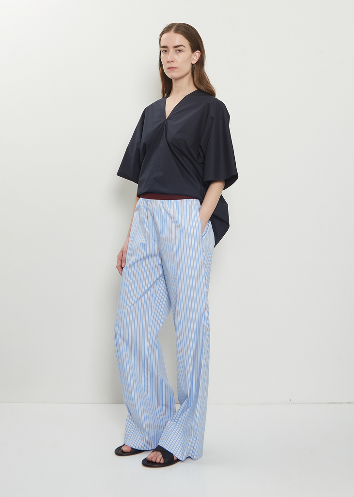 Striped Cotton Popeline Pants