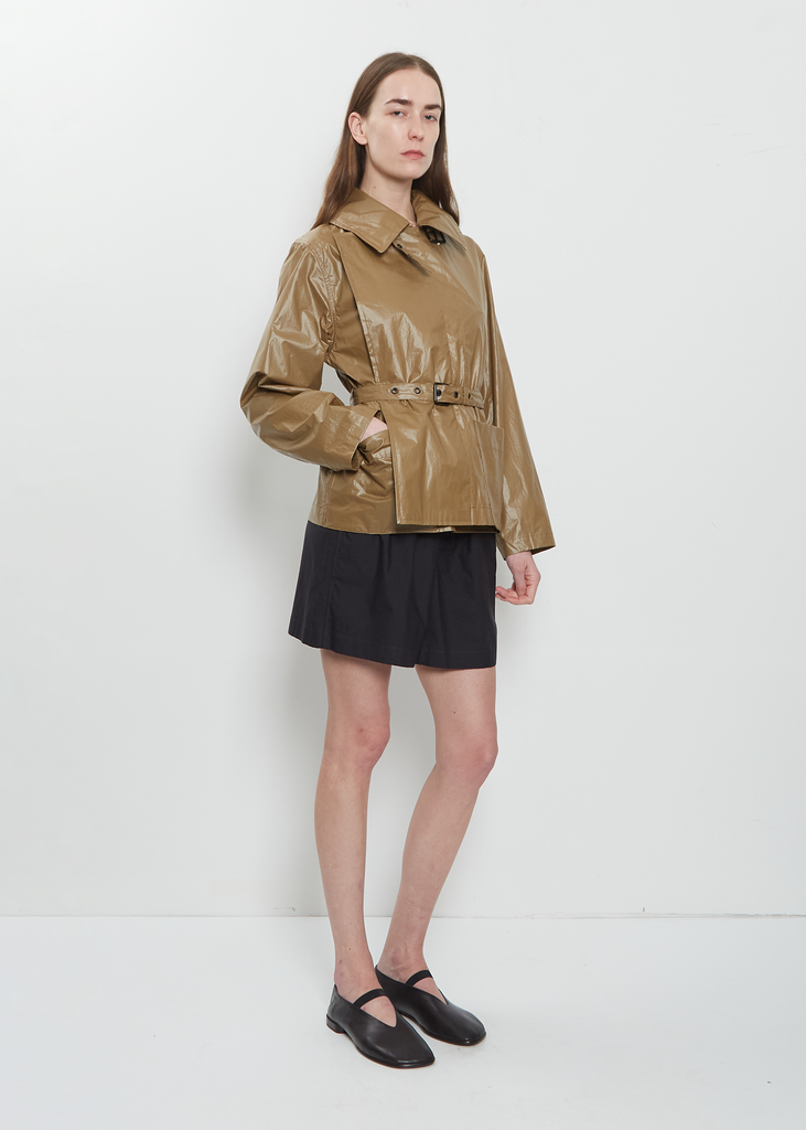 Light Coated Cotton Wrap Jacket