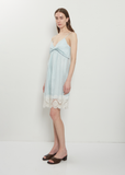 Fluid Twill Lace Hem Slip Dress