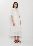 Embroidered Cotton Lawn Dress — White
