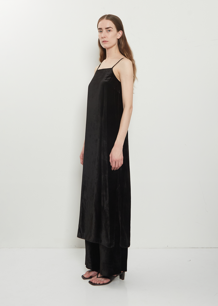Silk Velour Slip Dress