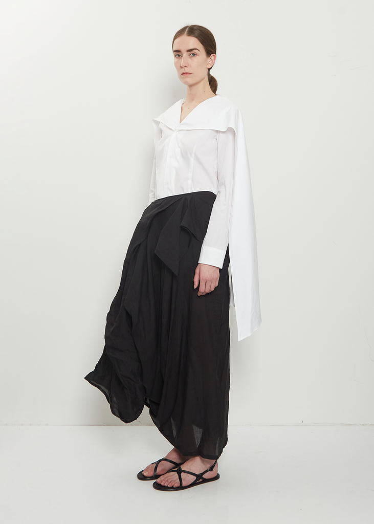 Draped Linen Skirt