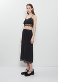 Lace Trim Negligee Skirt - Black