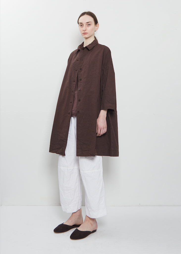 Compact Cotton Easy Coat — Grape