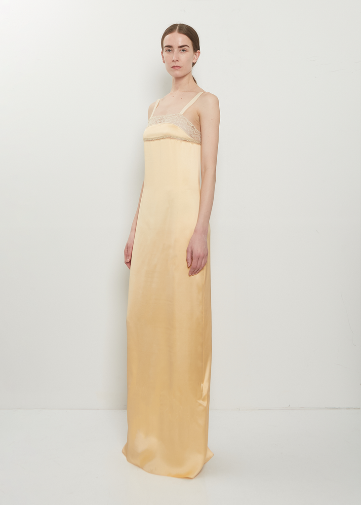 Silk and Lace Column Dress