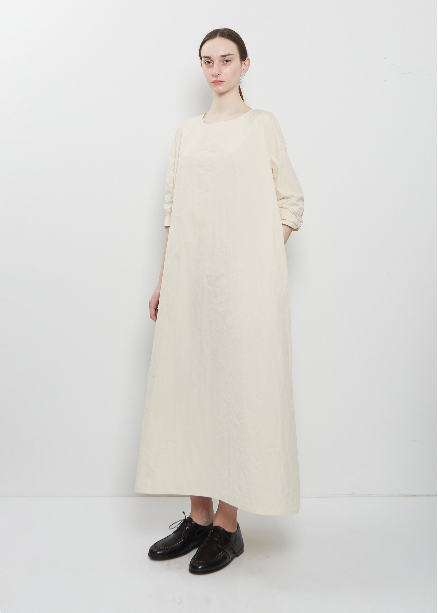cream taffeta dress Cream Taffeta Gown with Juliette Sleeves