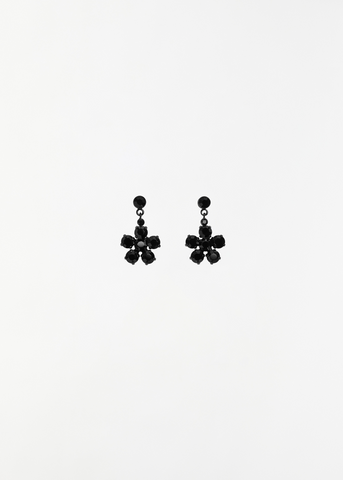 Mini Daisy Drop Earrings — Jet