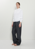Cotton Knit Kimono Sleeve Sweater — White