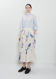 Japonism Flower Print Skirt — Ivory
