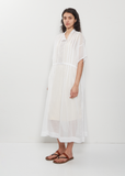 Embroidered Cotton Lawn Dress — White